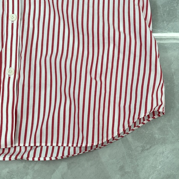 Women's Liz Claiborne Lizsport Button Down Cotton Long Sleeve Striped Shirt - Picture 7 of 16